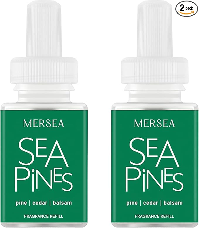Pura & Mersea Home Scent Refill - Smart Air Diffuser - Up to 120-Hours of Luxury Fragrance per Refill - Home Essential - Clean & Safe Diffuser Fragrance - 2 Pack, Sea Pines