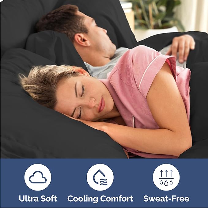 Cal King 6 Piece Sheet Set - Comfy Breathable & Cooling - Ultra-Soft Hotel Luxury Bedding Set with 8-16 Inch Deep Pockets - 1 Flat & 1 Fitted Sheet & 4 Pillowcases - Wrinkle Free & Easy Care - Black