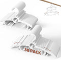 Kids Hangers 30PCS, 11"-14" Extendable and Stackable Baby Hangers, 45g Ultra-Thick Space Saving Non-Slip Plastic Hanger for Infant, Toddler and Nursery Closet (White-White-30)