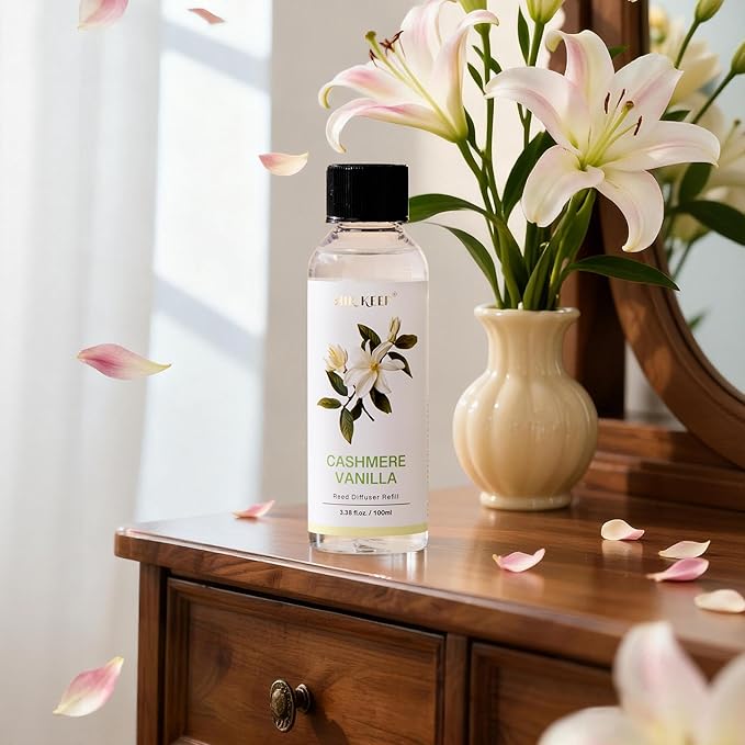 Airkeep Reed Diffuser Oil Refill/Cashmere Vanilla/3.38 oz(100ml)/2 Pack/Scented Oil Refill for Reed Diffuser Home Fragrance for Bedroom, Bathroom Office Home Decor