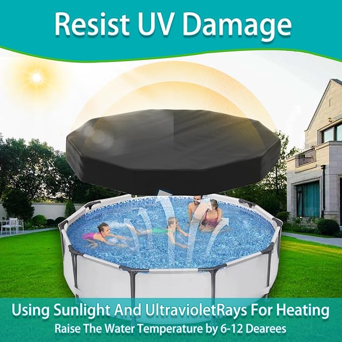 18FT Pool Covers for Above Ground Pools, Safana Round Pool Winter Cover, Tear Resistant Fabric Swimming Pool Covers, Superior Strength & Durability, Prevent Leaves, UV Resistance, Prevent from Debris