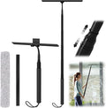 Shower Squeegee with Long Handle, 15-51" Telescopic Squeegee for Window Cleaning, Window Squeegee for Glass Doors, Extendable Window Cleaner Tool for Tile Walls, Sliding Door, Floor, Car Windshield-BK