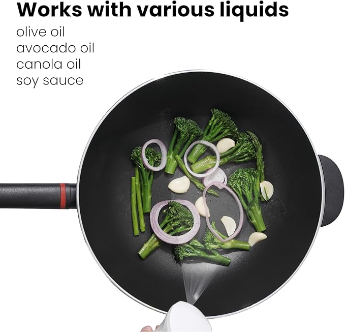 Mistifi Premium Oil Sprayer – Dark Glass Bottle for Cooking, Air Fryer & Salad – Fine Mist, Easy Press – Abyss/Olive Brown