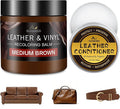 SHABEIBEI Leather Recoloring Balm with 100ml Mink Oil, Medium Brown Leather Repair Kit and Scratch Remover for Furniture, Car Seats, Sofas, Dye & Restorer for Couches, Vinyl, PU, Faux