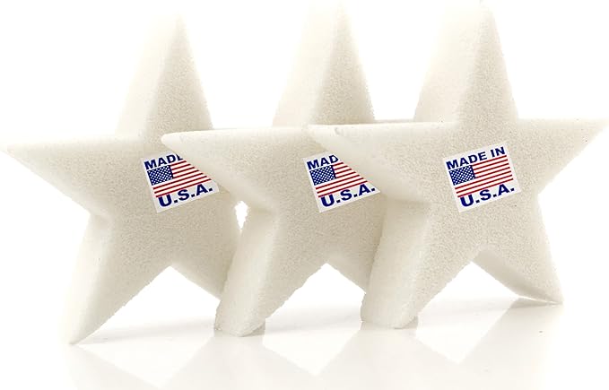 IMPRESA Scum Star Swimming Pool & Hot Tub Oil Absorbing Sponge - 3-Pack, White Star - Spa Scum Absorber & Skimmer Sponge - Pool Accessories - Made in USA