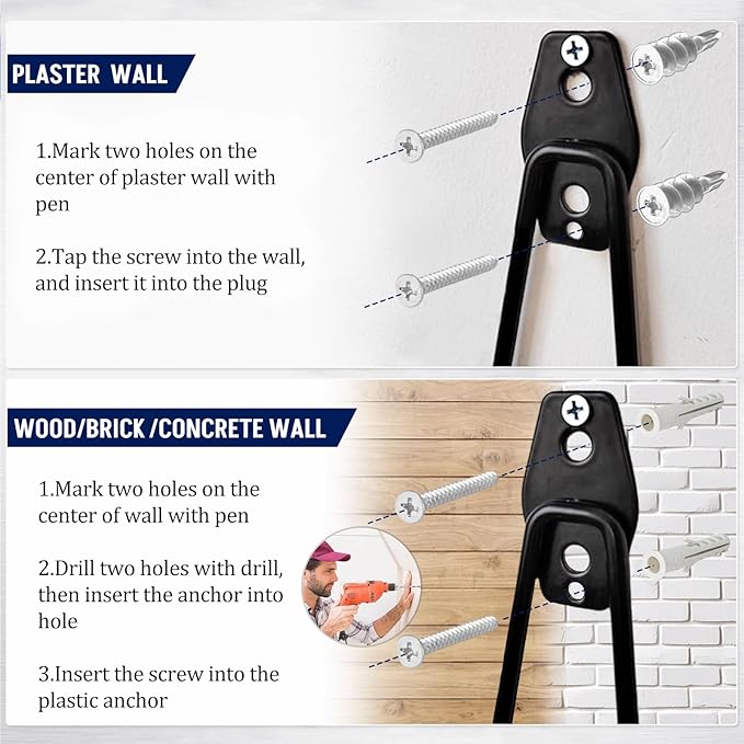 Garage Hooks Heavy Duty, 17 Pack Garage Storage Hooks with Coating Anti-Slip, Wall Mount Utility Large Garage Hooks for Hanging Garden Tools, Ladder,Broom,Hose