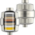 Cobbe HD HEAVY DUTY High Output Shower Filter 2 Pack – 99% REMOVAL Shower Head Filter for Hard Water, Heavy Metals, Chlorine and Harmful Substance, Improve your skin and hair - Brushed Nickel