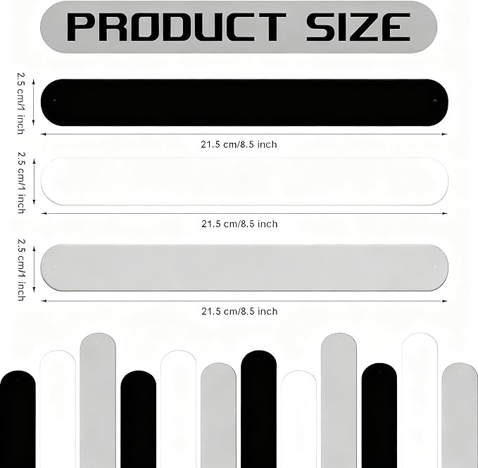 Charniol 12 Pieces Wrapping Paper Roll Holder Holiday Flip Wraps Silicone Covered Metal Strips Flip 1 x 9 Inch Stabilizer Slap Band for Poster Gift Paper Vinyl Storage Organize (Black,White,Gray)