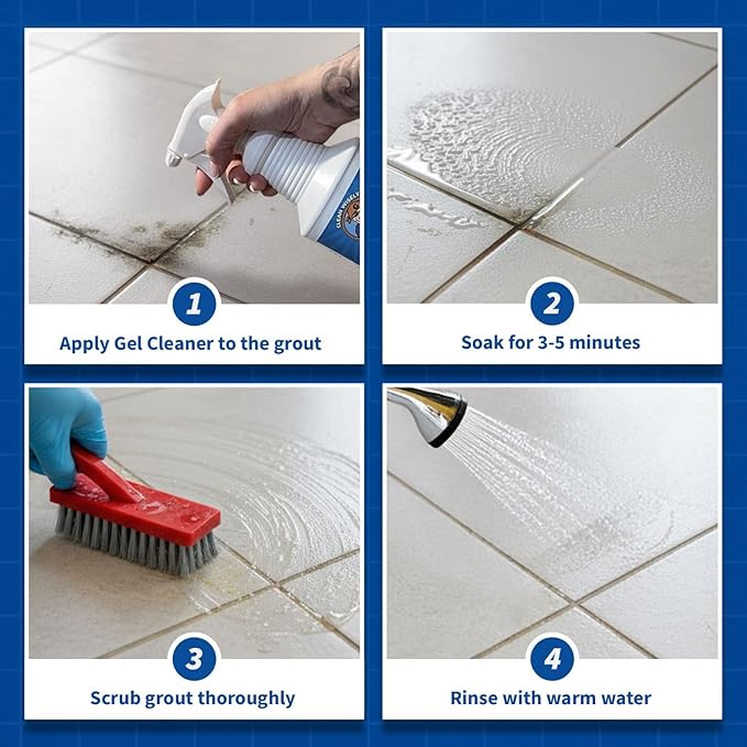 Guru The Professional Grout Cleaner for Tile Floors | Acid Free Formula | Tile Cleaner Spray for Marble, Natural Stones, Porcelain, & Marble | Shower Bathroom and Home Cleaner - Spray, 32 Oz