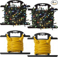 Ripeng 4 Pcs ABS Heavy Duty Extension Cord Storage Reel, Portable Christmas Light Storage Cord Organizer, Portable Hose Organizer Wrap-holds 100 Feet, H-shape Reel (Black)