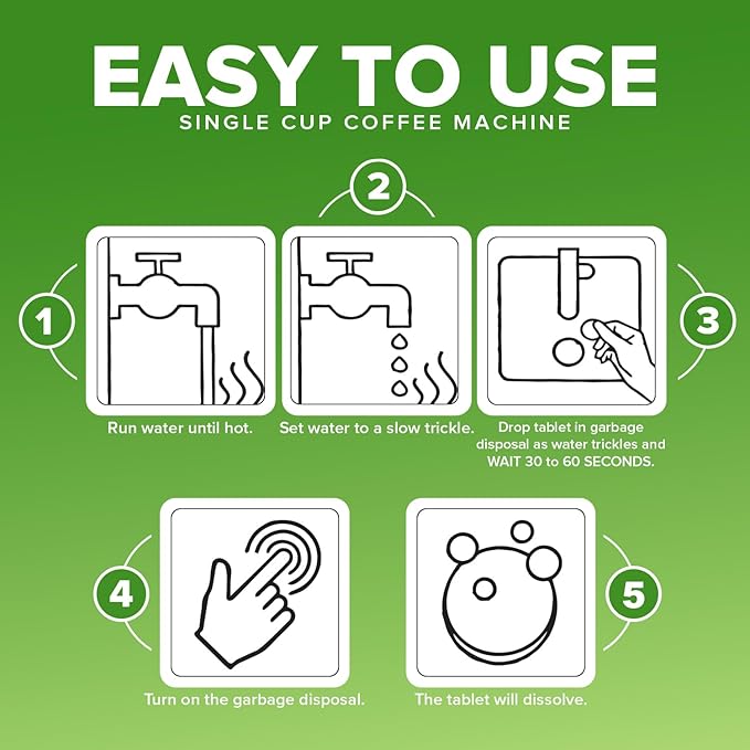 Renuv® Garbage Disposal Cleaner and Deodorizer Tablets Drain Freshener, Deodorizer, Cleaner for Garbage Disposer Cleaners (6 XL Tablets - 6 Months Supply)