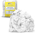 Huck & Terry White T-Shirt Bag of Rags, 100% Recycled Material, Cotton Blend Bar Mop, Reclaimed, Eco-Friendly Cloth, Cleaning & Painting Rags, Lint Free, Highly Absorbent (Bag, 1, Pound)