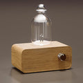 Aria Retro Glass Essential Oil Diffuser with Wood Base for Aromatherapy, Waterless Scent Diffuser for Essential Oil, Fragrance Oil, Perfume, Cordless Mini Oil Diffuser with 4 LED & Timer, Ideal Gift
