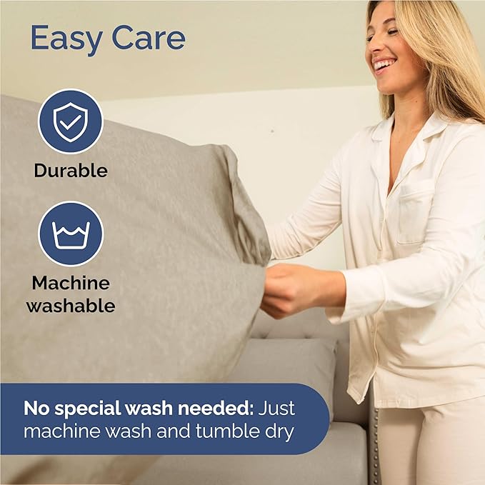 Twin XL 4 Piece Sheet Set - Comfy Breathable & Cooling - Soft Hotel Luxury Bedding Set w/ 8-16 Inch Deep Pockets - 1 Flat & 1 Fitted Sheet & 2 Pillowcases - Wrinkle Free & Easy Care - Heathered Beige