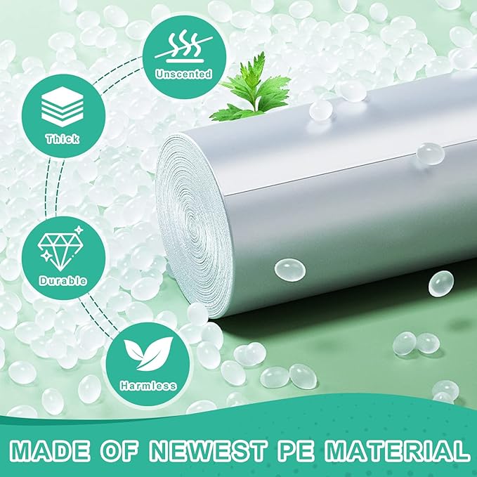 T.FORING 120 Count 8 Gallon Trash Bags Unscented - Thick Clear Medium Garbage bags, 30 Liter Strong Plastic Wastebasket Can Liners for Kitchen Home Bathroom Office