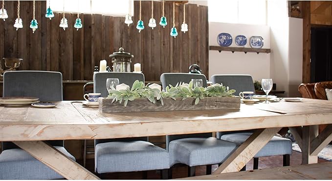 BARNWOODUSA Rustic Centerpiece Barnwood Box Dining Room Table Decorations for Home Décor Coffe Table Décor Planter Box Fireplace Mantel Farmhouse Ornament 35.5" L