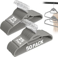UEAKPIC Velvet Hangers 50 Pack, S-Shaped and Stackable Non Slip with 360°Swivel Hook, Ultra Thin and Space Saving Flocked, for Suits, Shirts, Coats, 15Lbs Capacity Heavy Duty, Grey