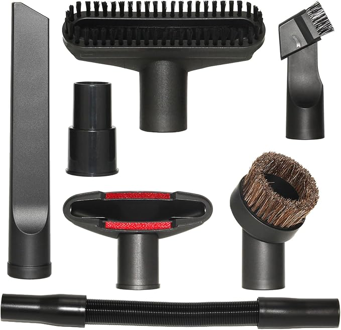 Kodahome 1 1/4" Vacuum Brush Attachments with 1 3/8"(35mm) Vac Hose Adapter, Vacuum Car Detailing Attachments Replacement for 1-1/4inch 1-3/8inch Vac (Car Kit A)