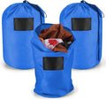3 Pcs 21 x 12 Inch Christmas Inflatable Decorations Storage Bag with Drawstring Waterproof Christmas Storage Containers for Holiday Xmas Ornaments Accessories Gift Organizer (Blue)