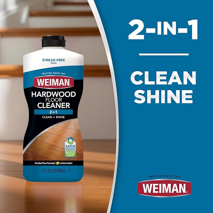 Weiman Hardwood Floor Cleaner Gallon and Refillable Squeeze Bottle - Finished Wood Surfaces