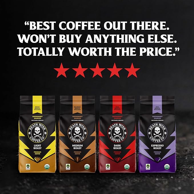 Death Wish Coffee, Medium Roast Single Serve Pods - USDA Organic Coffee (50 Count)