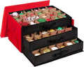 Christmas Ornament Storage Container Box, Adjustable Dividers- Large Christmas Ball Storage Boxes with 3 Removable Trays Keeps Holiday Decorations (72-4")