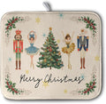 Merry Christmas Nutcracker Dish Drying Mat for Kitchen Counter 16x18 Inch Winter Xmas Tree Snowflakes Drying Mats Microfiber Absorbent Dish Drainer Washable Dish Rack Pad for Sink Coffee Bar