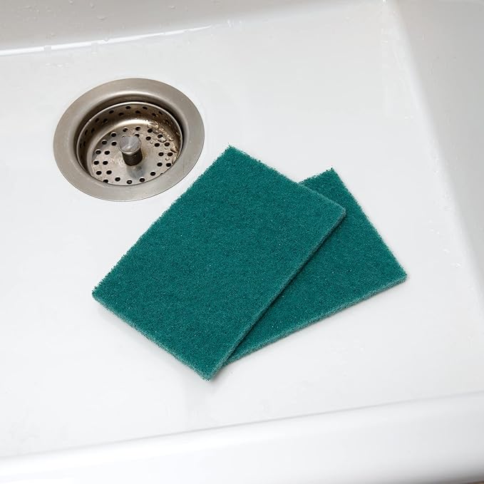 50-Pack Heavy Duty Green Scouring Pads 4x6 Inch | Reusable Non-Scratch Scrub Pads for Kitchen, Dishes, Pots, Pans, Grills & Household Cleaning | Multipurpose Scrubbers for Tough Stains