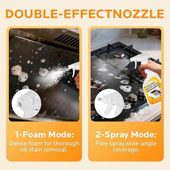 Wind in Hand Kitchen Cleaner Spray for Oven Cleaner - clean up kitchen oil stains Degreaser for Range Hoods, Cooktop Cookware & Appliances - Rich Foam & Deep Cleaning for Heavy Duty
