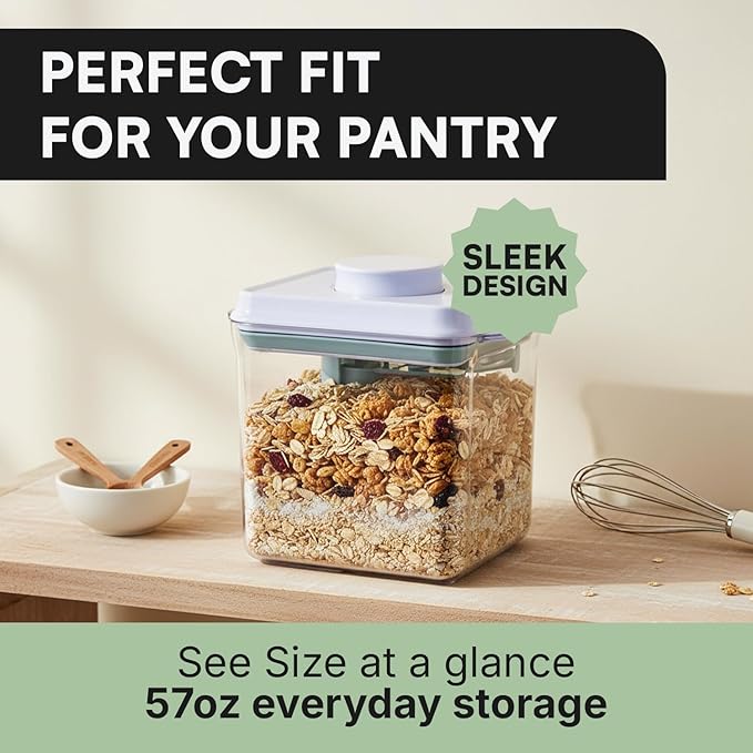 iChewie Bop Top | Airtight Meal Prep Containers with Lids | Food Storage Container Sets | Snack and Overnight Oats Fridge Organizer | Pantry and Kitchen Organization