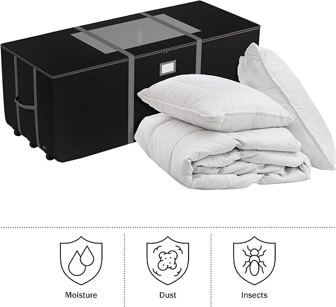 Christmas Tree Storage Bag - Storage Bags with Wheels for 12FT Artificial Trees, Packing, and Moving Containers by Elf Stor (Black)