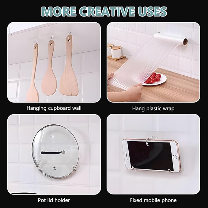 Hook; Wall Hook; Sticky Hook; self-Adhesive Hook; Load-Bearing Hook; Nail-Free and Traceless Hook; Damage-Free Wall Hook; Auxiliary Hook; Kitchen and Bathroom Hook (100)