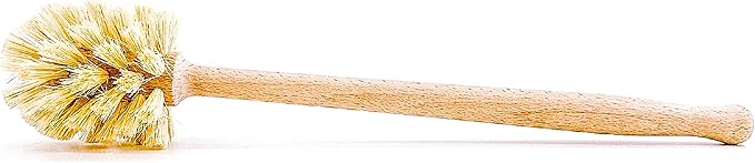 husMait Bottle Brush with Extra Long Wood Handle and Strong Bristles - Cleans and Scrubs Hard to Reach Wide Mouth Jars, Glasses, and Dishes