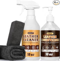 LISRUX Leather Cleaner and Conditioner Kit-2×18oz Leather Care For Car Seats, Furniture, Couches, Shoes & Boots, Restores & Protects All Leather For Natural, Synthetic, Faux, Pleather, pH-Balanced