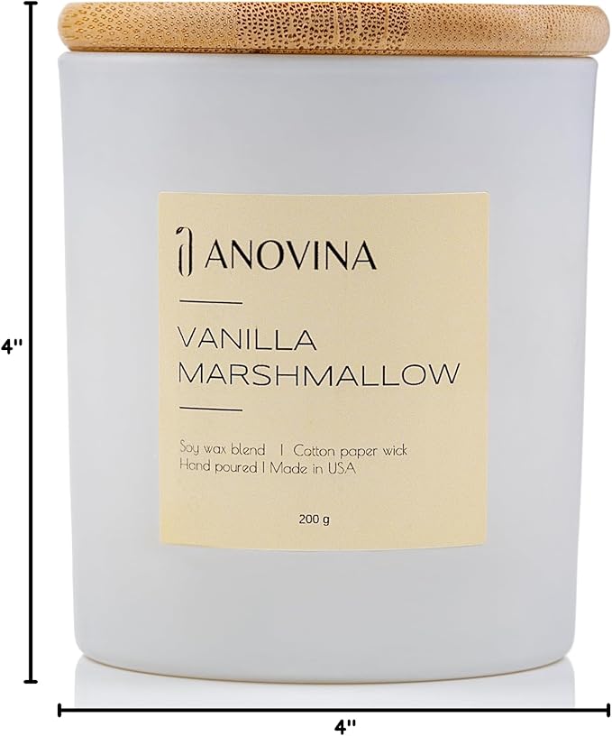 Vanilla Candle – Natural Soy Wax Scented Candle for Home, Long Lasting Vanilla Aroma, Cute Candles Gifts for Women for Birthday & Mother’s Day