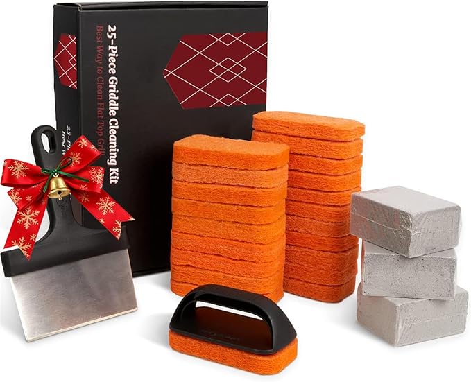 SHINESTAR 26-Piece Griddle Cleaning Kit for Blackstone, Flat Top Grill Cleaner Kit with Scraper, Cleaning Brick, Scouring Pads, Professional Griddle Accessories Kit for Cleaning, Easy to Remove Stain