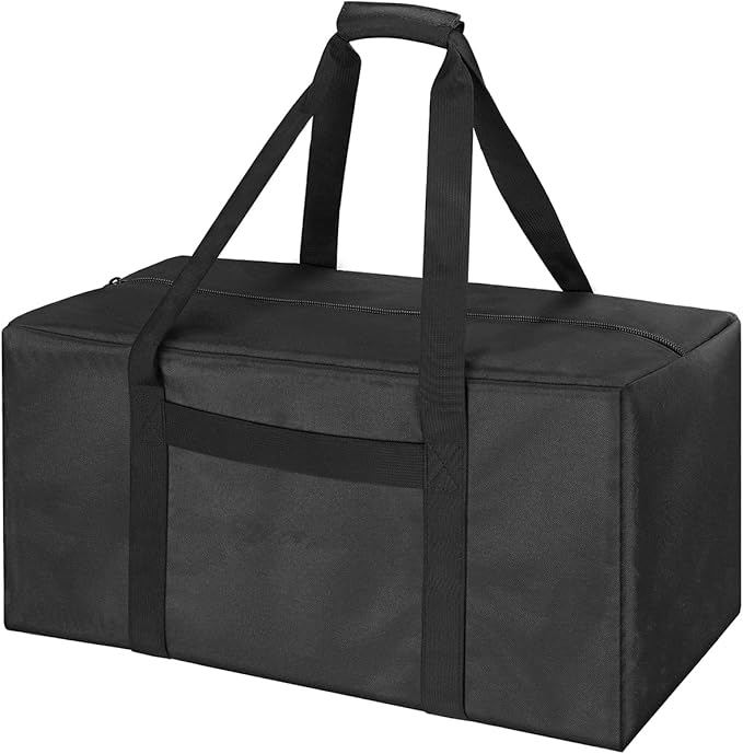 COOLBEBE 24x12x12 Inch Travel Duffle Bag (53L), Mid-Size Weekender for Overnight Trips, Camping, and Sports Gear Hauling, Water Resistant, Black