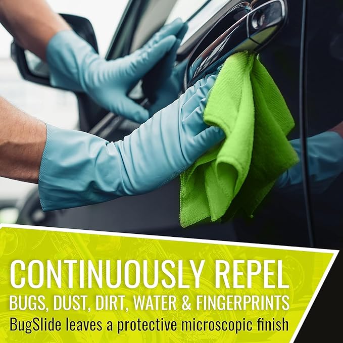 BugSlide 5 Gallon Cleaner Refill with Spray Bottles & Towels - All Surfaces Cleaning and Detailing Solution for Vehicle Interior and Exterior Use - Shines, Degreases, Polishes