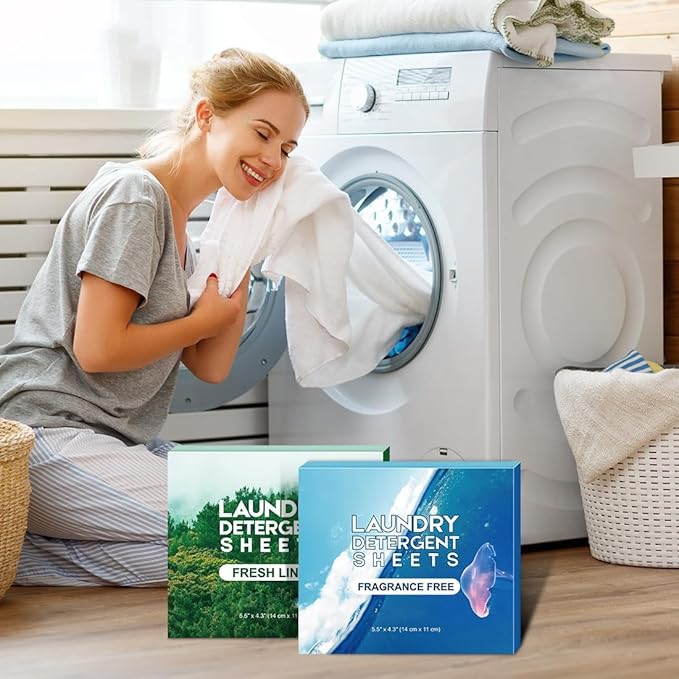 AIDEA Laundry Detergent Sheets, Unscented-(160 Loads) 80 Sheets, Laundry Soap, Washer Detergent, Liquid-Free Dryer Sheet for Travel, Home Washing