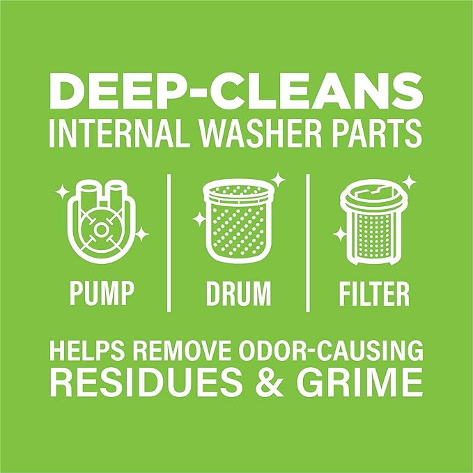 Affresh Washing Machine Cleaner, Helps Power Away Odor Causing Bacteria & Grime Deep Inside Pump, Valve & Hoses, 12 Time Release Tablets, 1 Year Supply