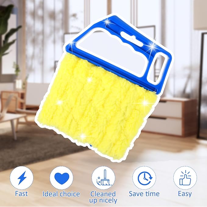 Shimmeroo 2PCS Blinds Cleaner Tool, 2025 Upgrade 7 Fingers Window Blind Dusters with Reusable Washable Sleeves for Cleaning Window Air Conditioner Vent Shutters Wood Vinyl Blinds