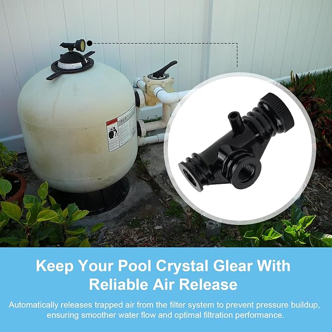 154689 Pool Air Bleeder Tee Assembly for Pentair Triton II TR140, TR50, TR60, TR100 and Pac Fab Pool Filters, Air Relief Valve for Pool Filter for S7S50, S8S70 Sand Filter