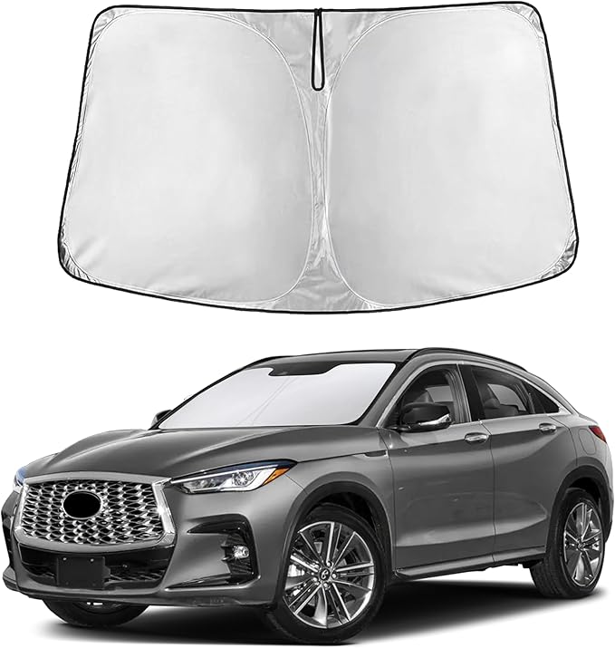 EcoNour Windshield Sun Shade Compatible for Infiniti QX50 2019–2026 | SUV Front Window Sunshade | Foldable Sun Visor Shield | UV Protection & Heat Blocking