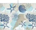 Seashells Starfish Dish Drying Mat for Kitchen Counter Reversible Absorbent Dish Mat Large Drying Kitchen Mat 18X24inch Dish Drying Matt for Kitchen Dish Drying Mat