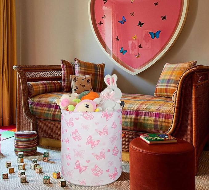 Round Laundry Hamper Storage Basket Laundry Organizer Hamper Storage Bins Clothes Box Nursery Hamper Gift Basket with Handles