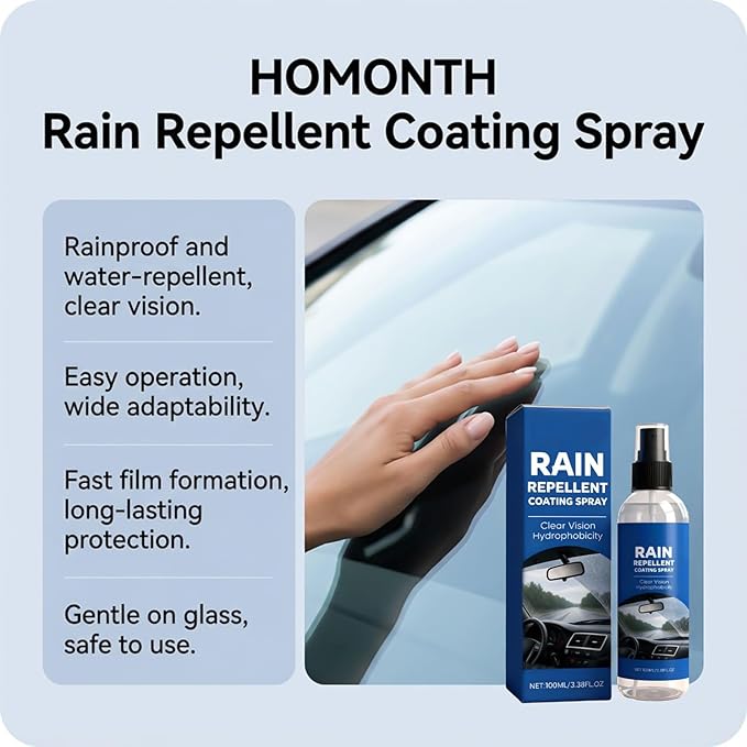 Hydrophobic Rain Guard, Anti-Fog Car Windshield Protector, 100ml Automotive Glass Cleaner and Rain Repellents, Sturdy Liquid Vehicle Accessory, Truck SUV RV Window and Mirror Protection
