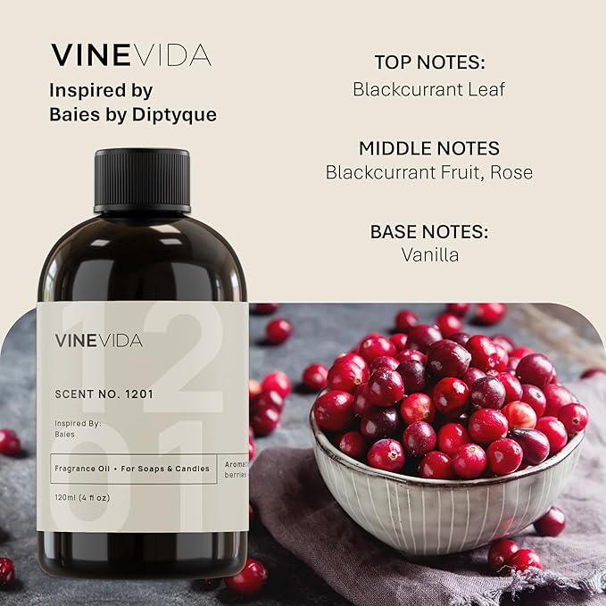 VINEVIDA [32oz] No.1201 Fragrance Oil for Candle & Soap Making - Natural, USA Made Candle Scents
