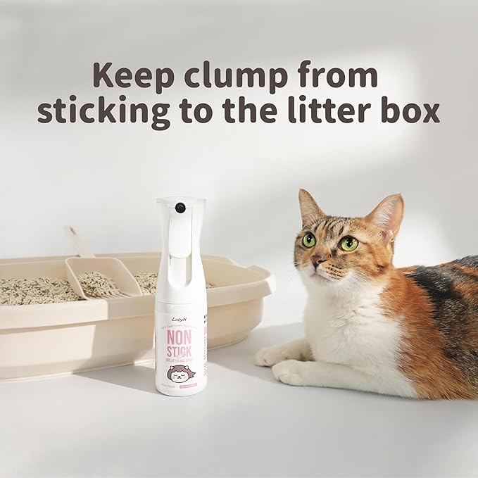 Lady N Non-Stick Coating Spray for Cat Litter Box and Self-Cleaning Litter Box | Alcohol-Free, Food Grade Waxing Formula, Prevents Sticking & Makes Cleaning Easy, 6 fl oz