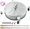 Wexo Palindrog 14" Pressure Washer Surface Cleaner with 4 Wheels, Stainless Steel Power Washer Surface Cleaner for Driveways Sidewalks Patios, 1/4" Quick Connector, 2 Extension Wand, 4000 PSI