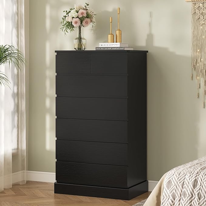 Hasuit Tall Dresser with 7 Drawers for Bedroom, 51.8'' High Chest of Drawers Storage Organizer for Closet, Modern Taller Clothes Storage Tower with Ample Storage Space